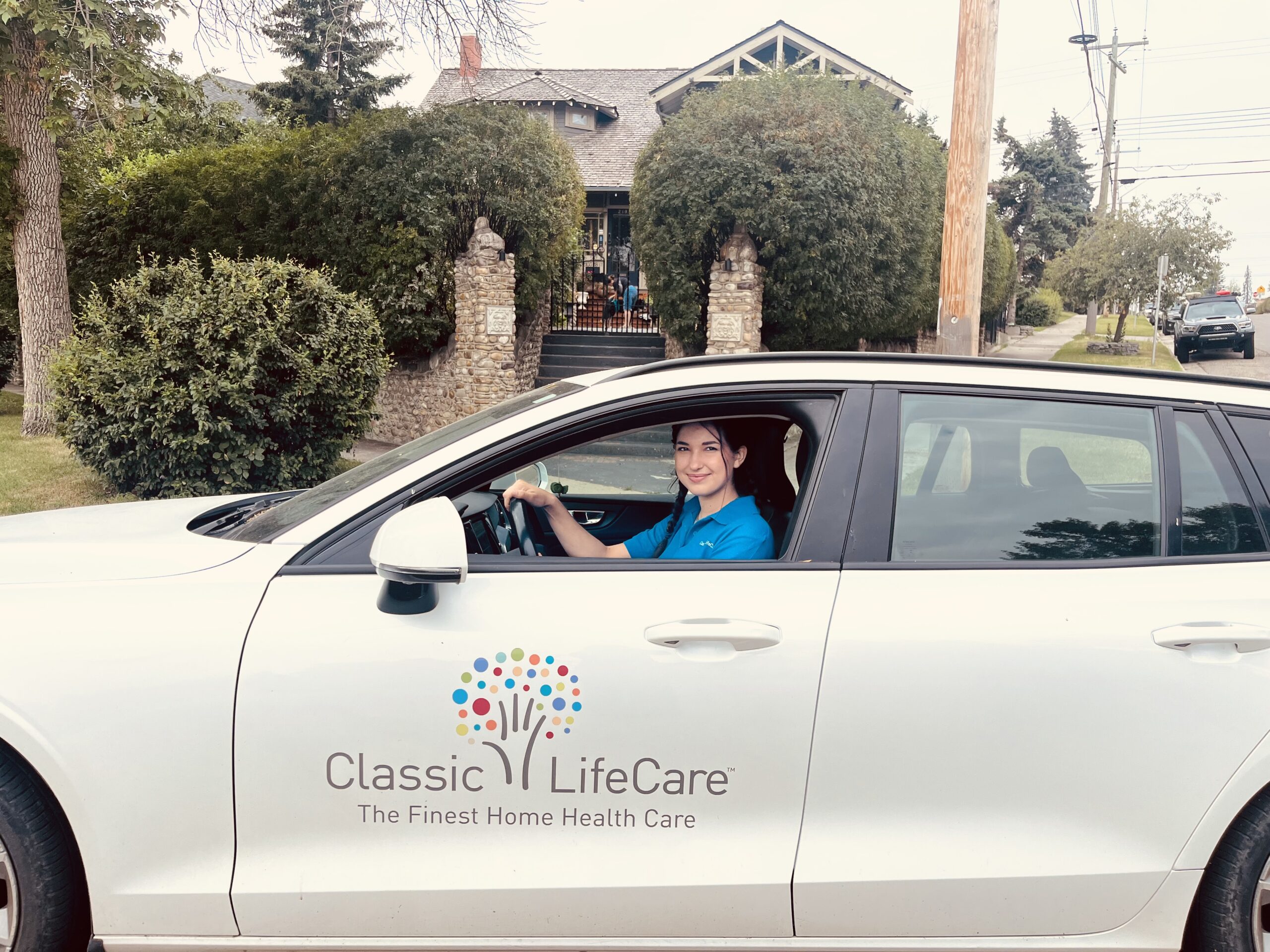 Classic LifeCare arriving for work at client's house